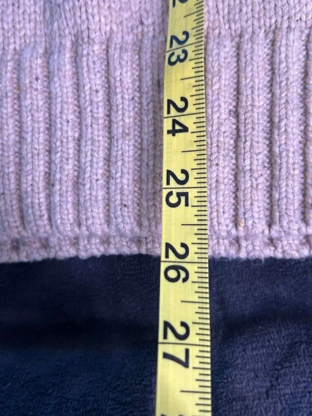 Tommy Hilfiger Wool Blend 1/4 Zip Sweater L Fair Isle Navy Beige Pattern